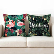 Set di cuscini in pelle di 2 pezzi - Corta plaid - 40 x 40 cm - Copricuscini decorativi - Disegno flamingo - Adatto per salotto/camera da letto - Copricuscini per cuscini