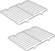 Set di 2 griglie metalliche per raffreddare, griglia rettangolare in acciaio inossidabile per cottura, 7,8 x 10,2 pollici, griglia per stufato in forno, griglia da cucina (argento)
