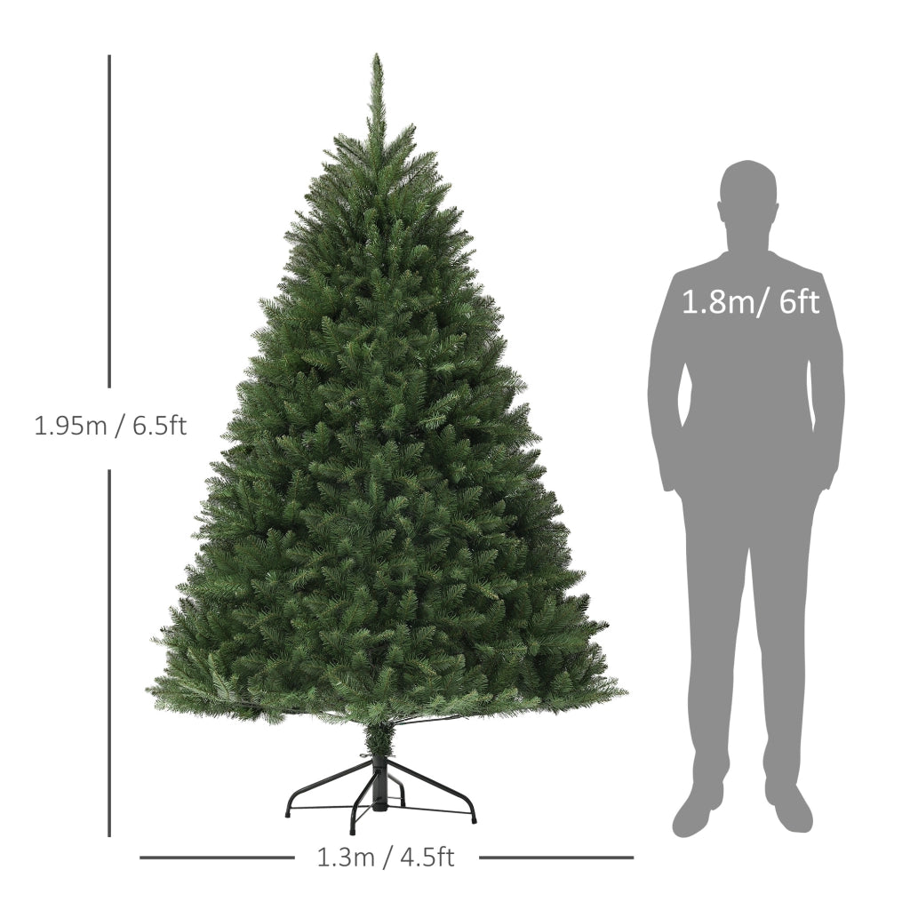 Albero di Natale Artificiale ¨C zephmum ¨C 195 cm Verde con Base in Acciaio