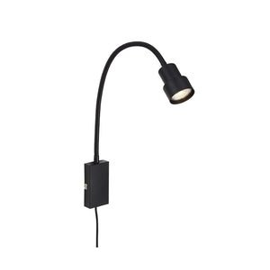 Applique Moderna Tusi Metallo Nero 1 Luce Gu10 3000K