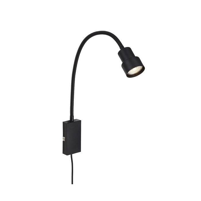 Applique Moderna Tusi Metallo Nero 1 Luce Gu10 3000K