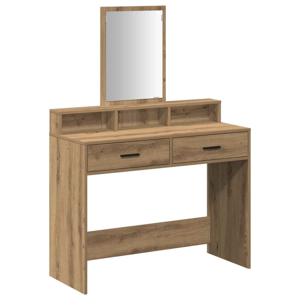 Tavolo da trucco  con cassetti in Rovere Artigianale 100x41x140 cm