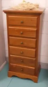 cassettiera provenzale settimino in legno miele arte povera