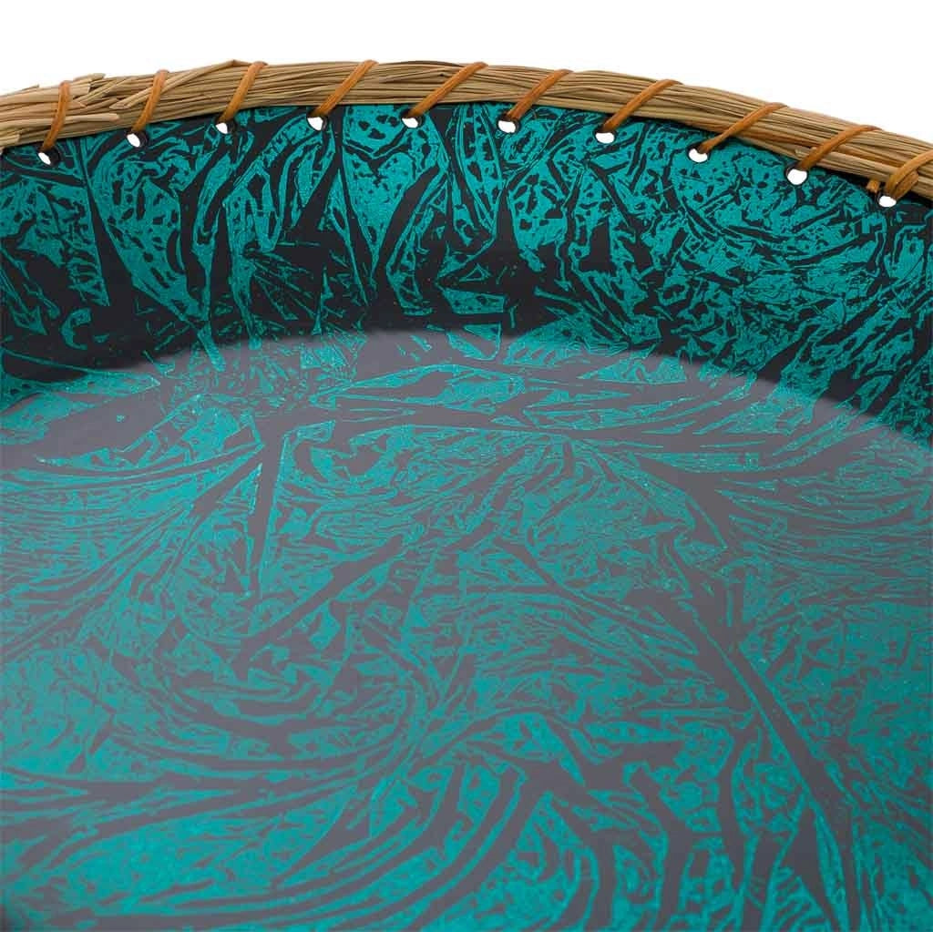 Piatto in ceramica blu 37x37x6,5h