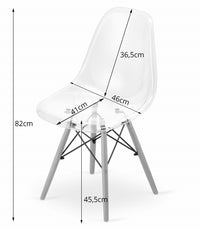 Sedia Valora OSAKA con gambe trasparenti naturali per soggiorno x3