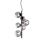 Sospensione Contemporanea Perlage Metallo Nero 6 Luci G9 3W 3000K Luce Calda