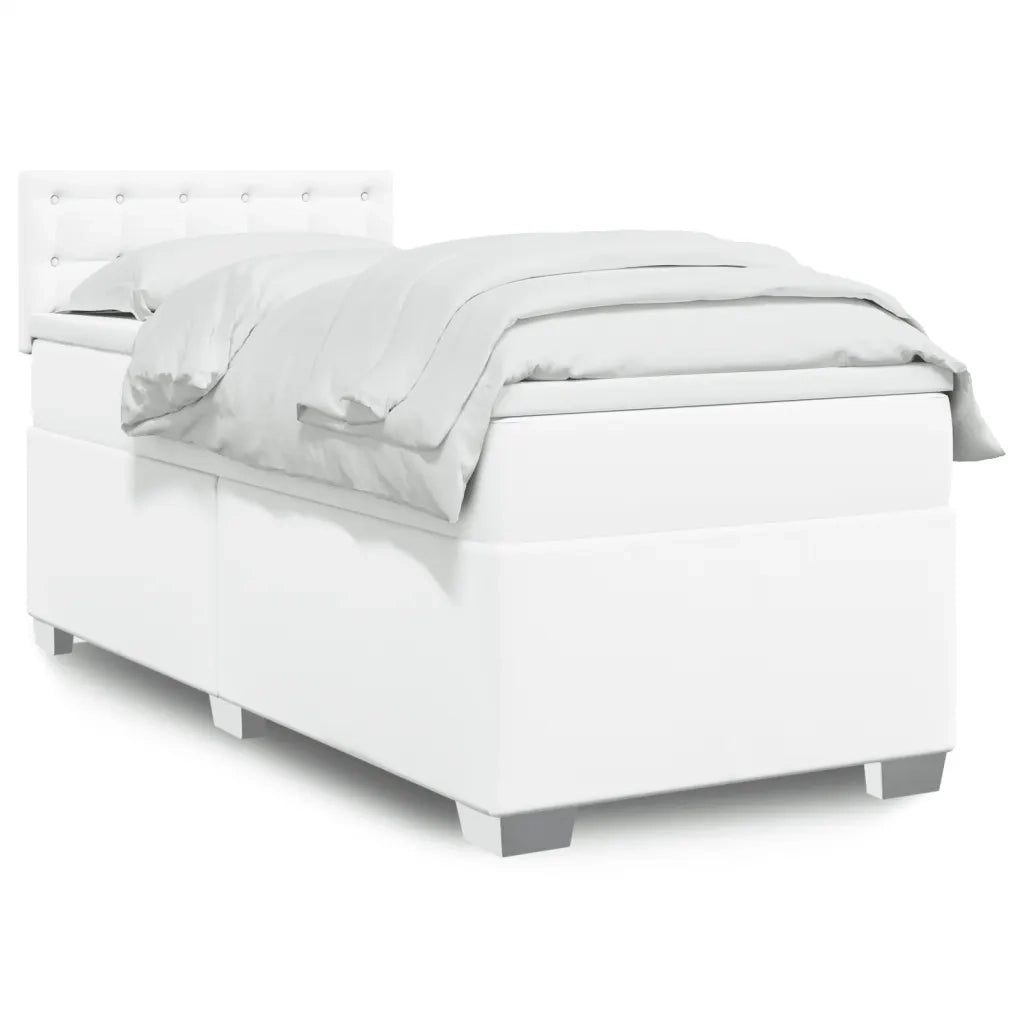 Giroletto a Molle con Materasso Bianco 90x190 cm in Similpelle 3288401