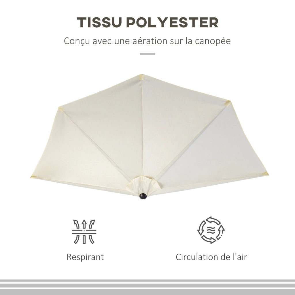 Ombrellone Demi ? 2,6 m ¨C zephmum ¨C beige acciaio poliester