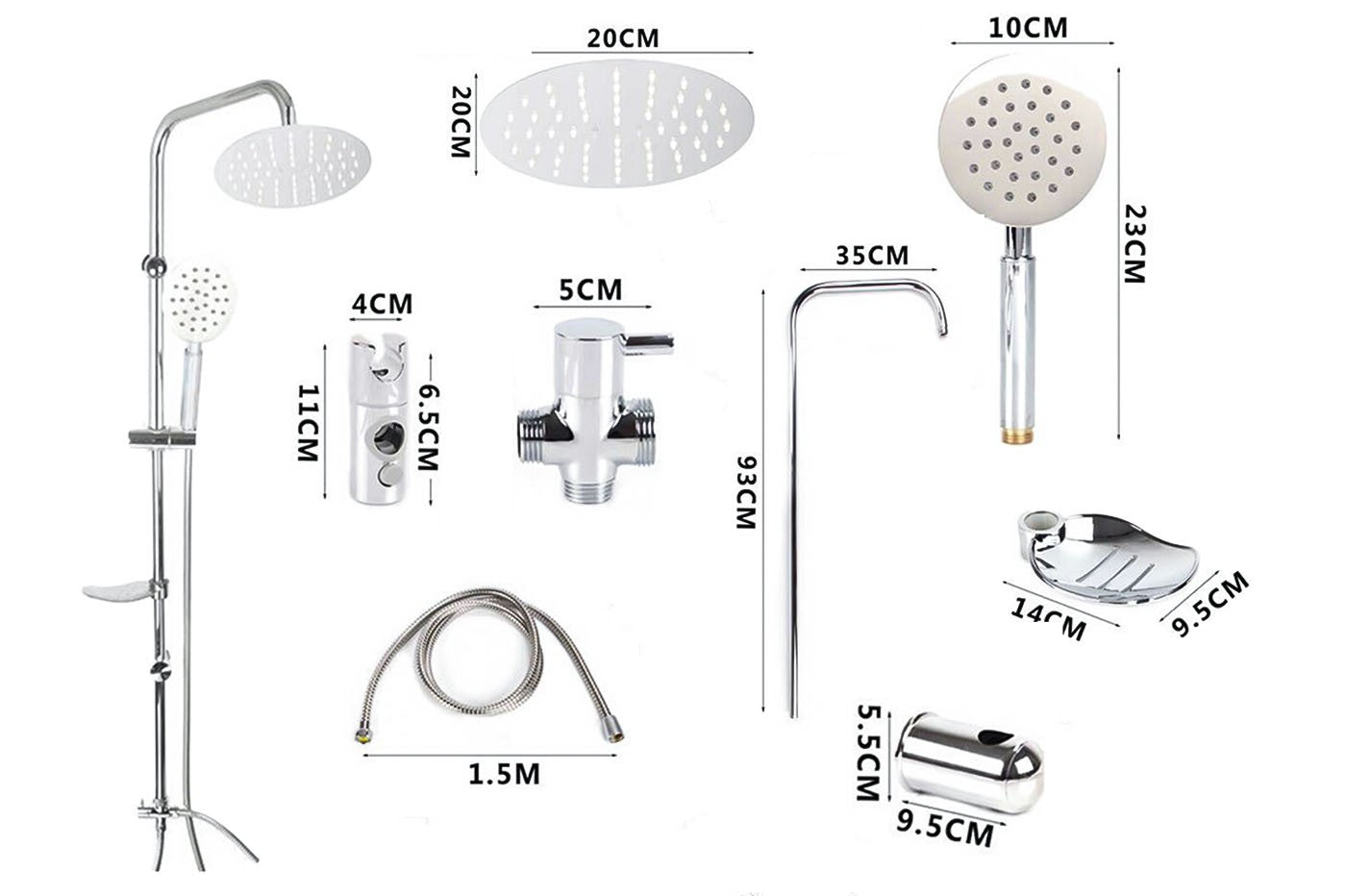 Colonna doccia completa in acciaio