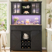 ARMADIO DA CUCINA 105x38,4x180 cm Nero MDF con LED