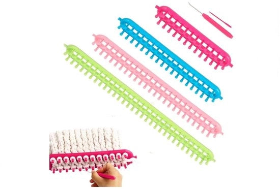 Set di Weefgetouwen Lungo - 6 pezzi - Ideale per DIY - Per sciarpe e cappotti - Lavorazione creativa - Adatto per artigiani