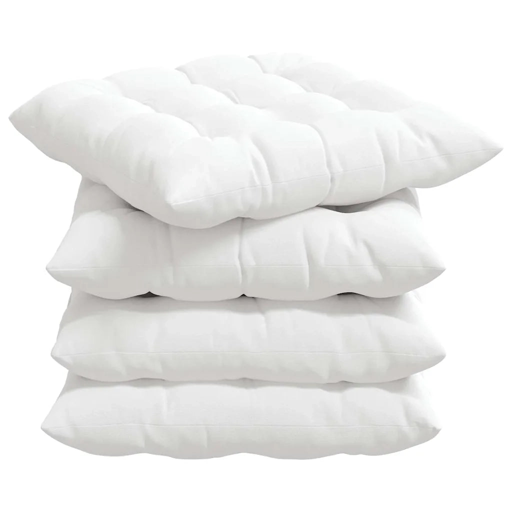Cuscini per Seduta 4 pcs Bianco 40 x 40 x 6 cm Tessuto
