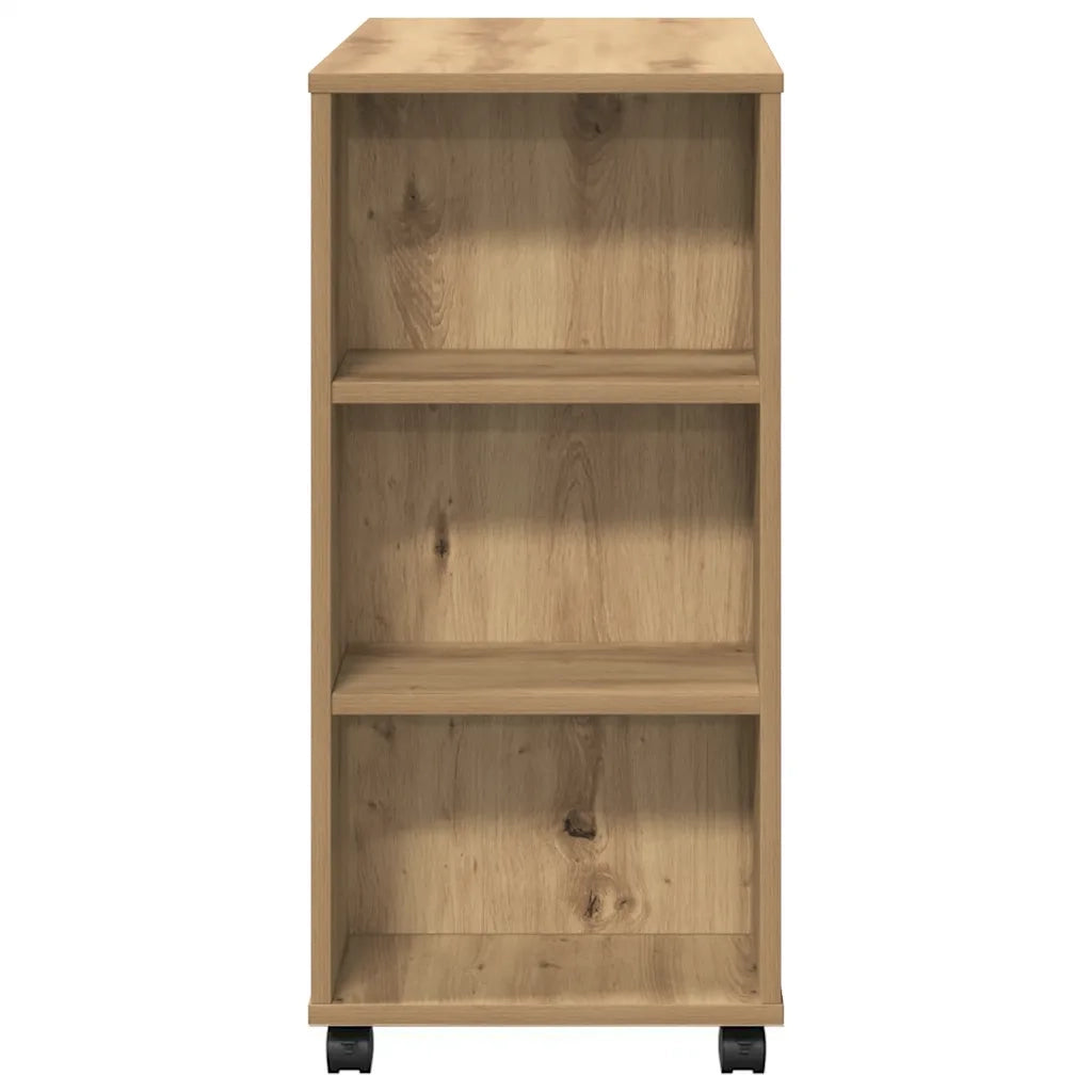 Armadietto con Ruote Rovere Artigianale 60x35x75 cm Truciolato 856657