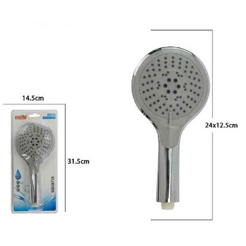 Trade Shop - Doccetta Bagno 24x12.5cm Doccino Soffione Doccia Cornetta Rotondo Moderno 69345 -