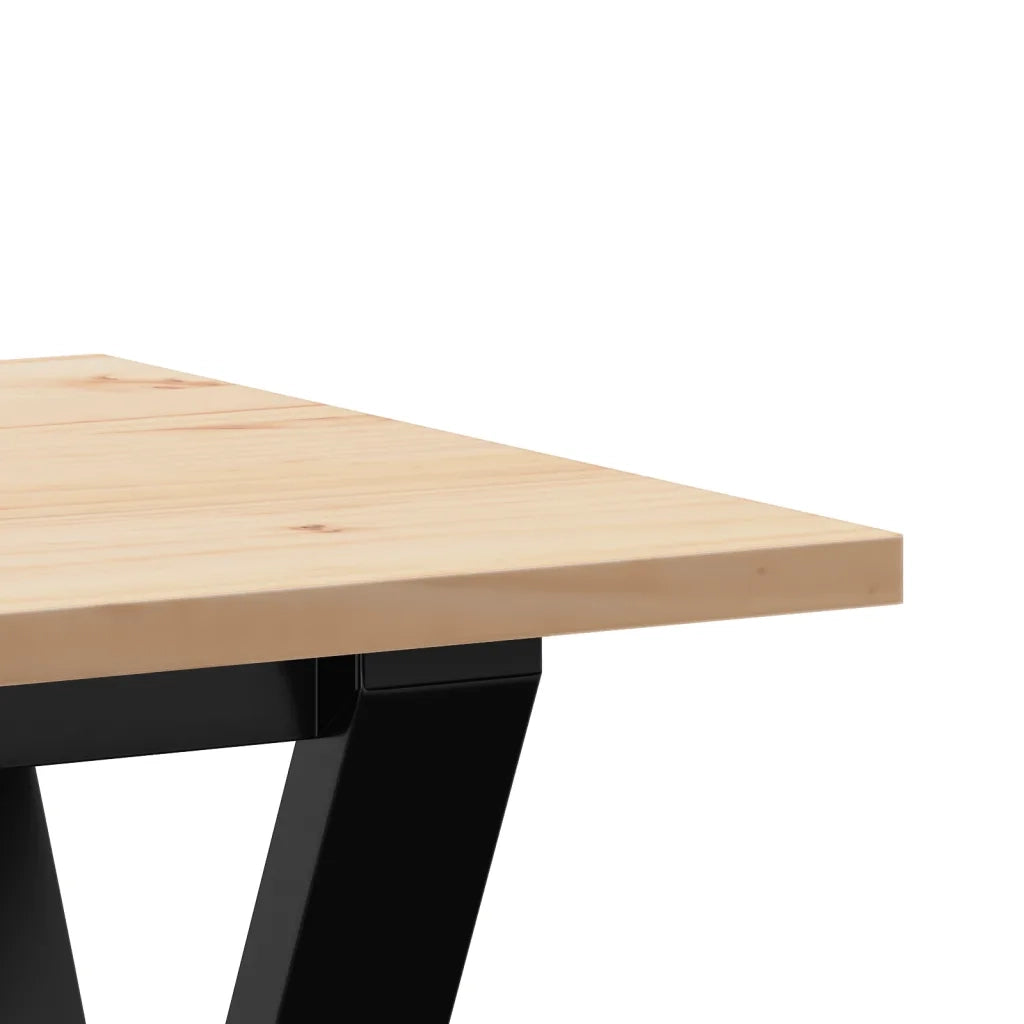 Tavolino Salotto Telaio a Y 100x50x45 cm Legno Pino e Acciaio 3282710
