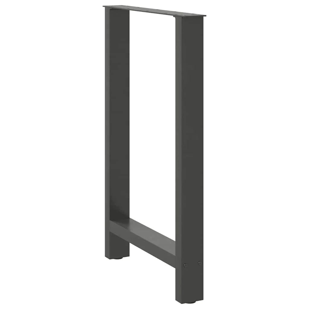 Set di 2 gambe quadrate per tavolo da bar 60 x 90 cm stabilità regolabile stile moderno acciaio antracite 02_0057574
