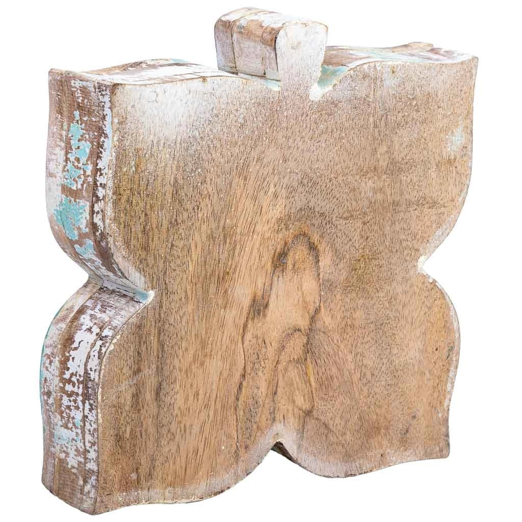 Scatola in legno con finitura artigianale blu anticato 18,5x20x5h cm