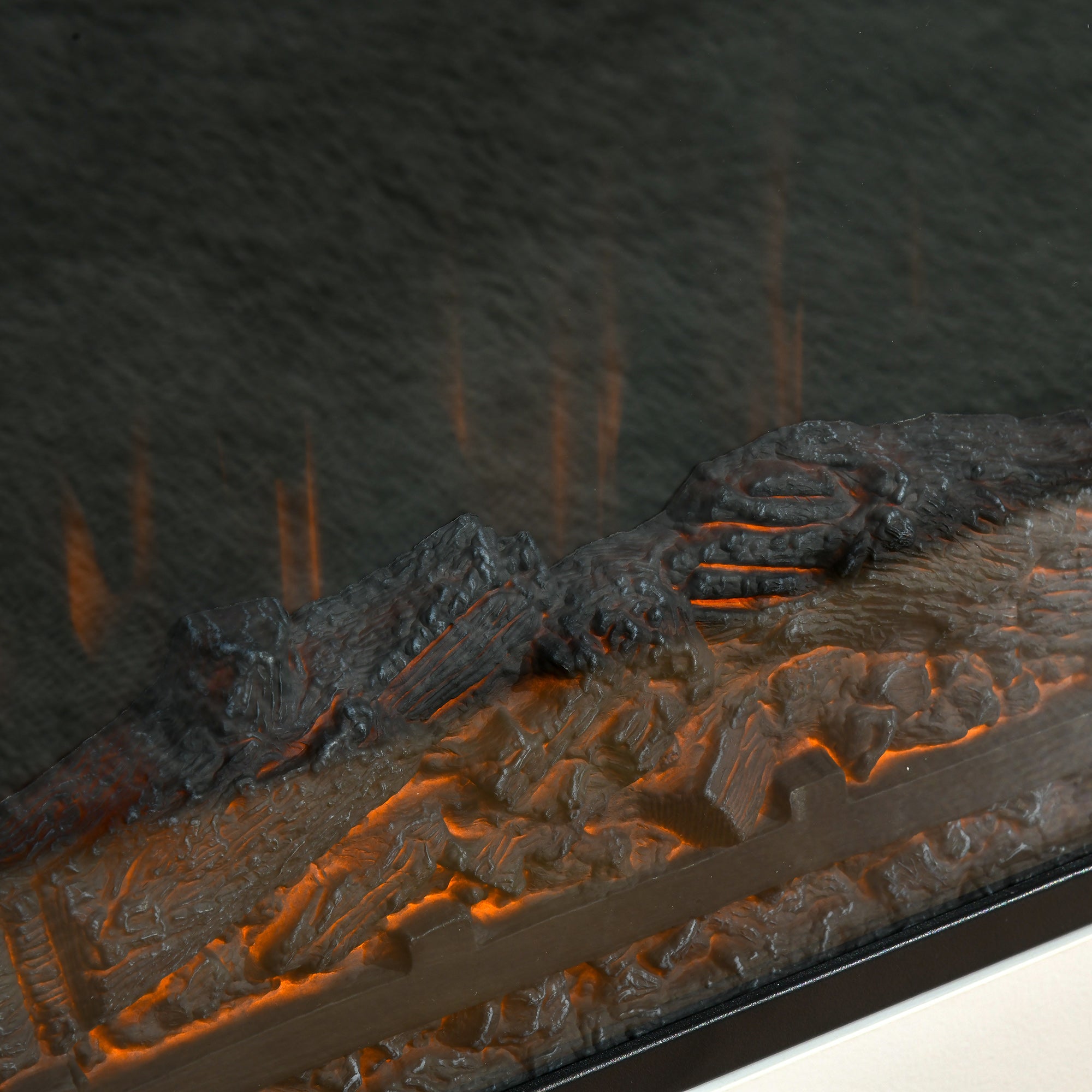 Camino Elettrico da Terra 1800W con Effetto Fiamma Telecomando e Timer Bianco