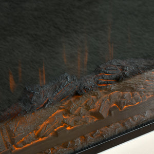 Camino Elettrico da Terra 1800W con Effetto Fiamma Telecomando e Timer Bianco