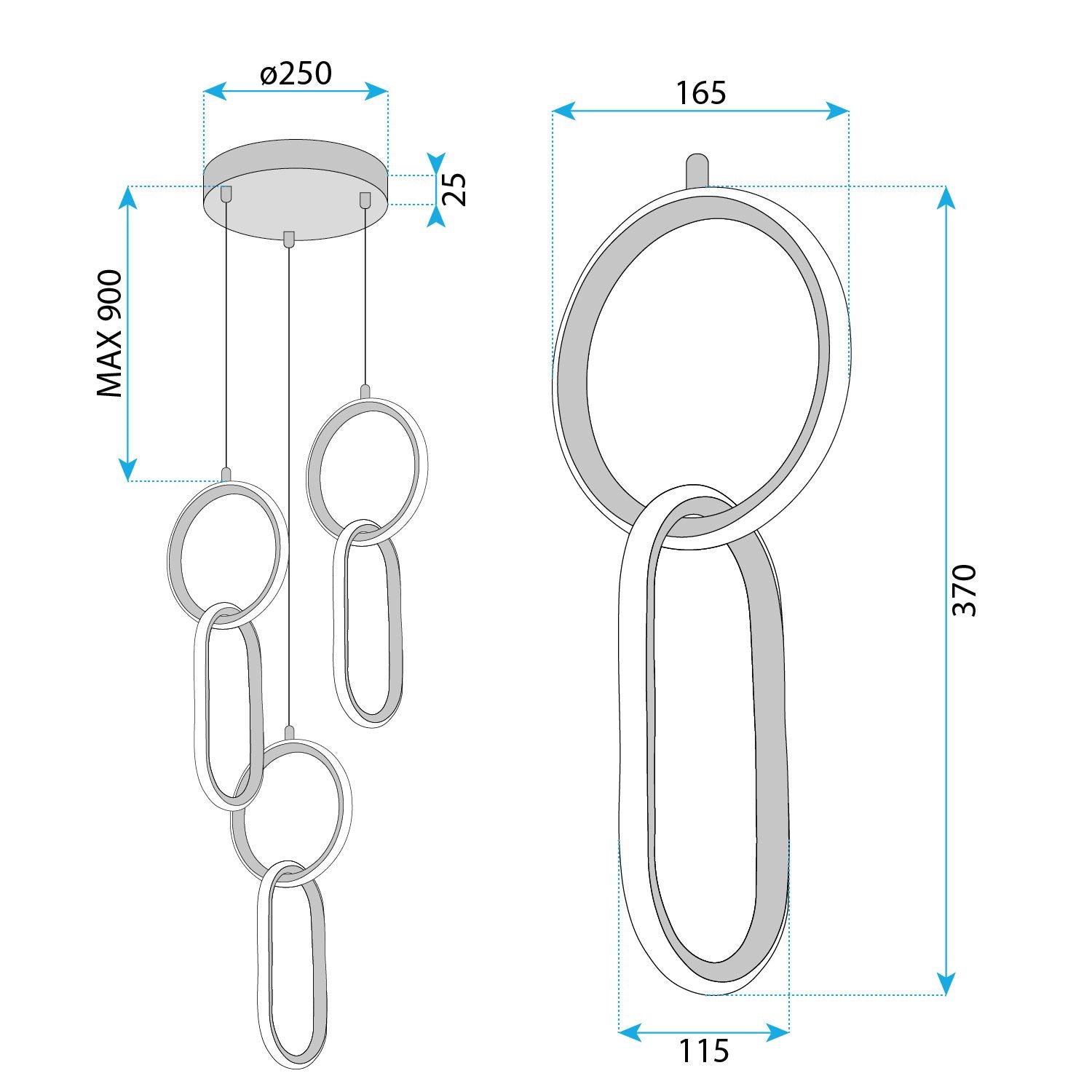 Lampada A Sospensione Led G077-3cpr Gold
