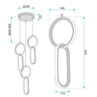 Lampada A Sospensione Led G077-3cpr Gold
