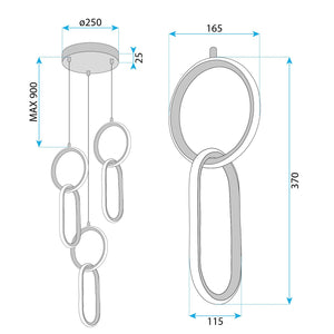 Lampada A Sospensione Led G077-3cpr Gold