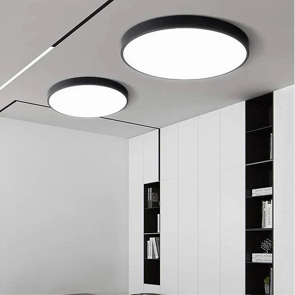 Trade Shop - Plafoniera Led 70w Rotonda Lampada Da Soffitto Nero Lampadario Luce Fredda 02591 -