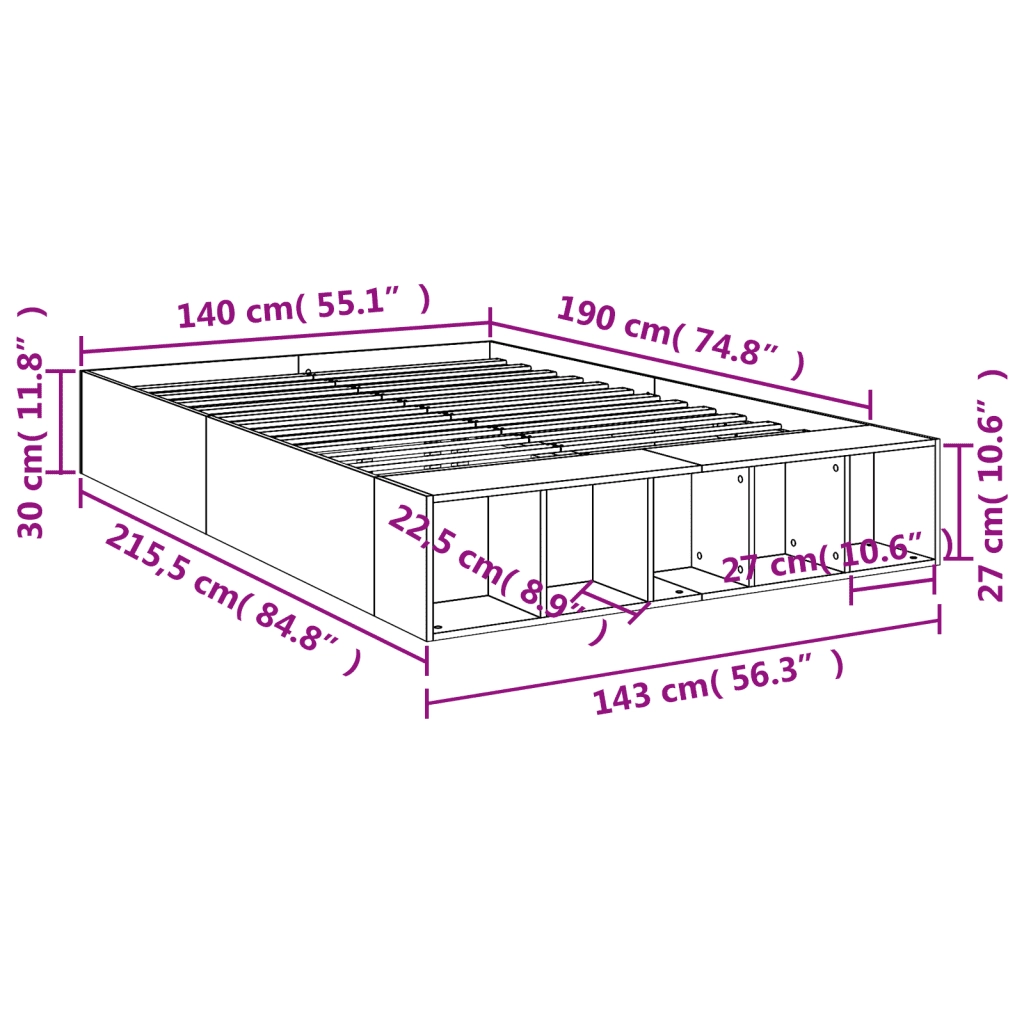 Giroletto Bianco 140x190 cm in Legno Multistrato 3280580