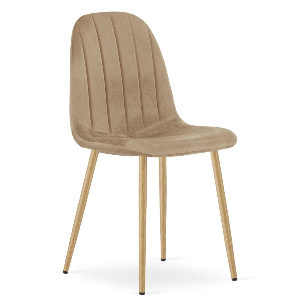 Set di 2 sedie Padva in velluto marrone e gambe effetto rovere