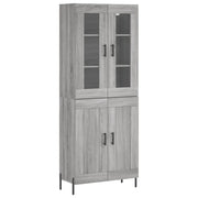 Credenza | Madia | Buffet da pranzo | Armadio da pranzo Grigio Sonoma 69,5x34x180 cm in Legno Multistrato