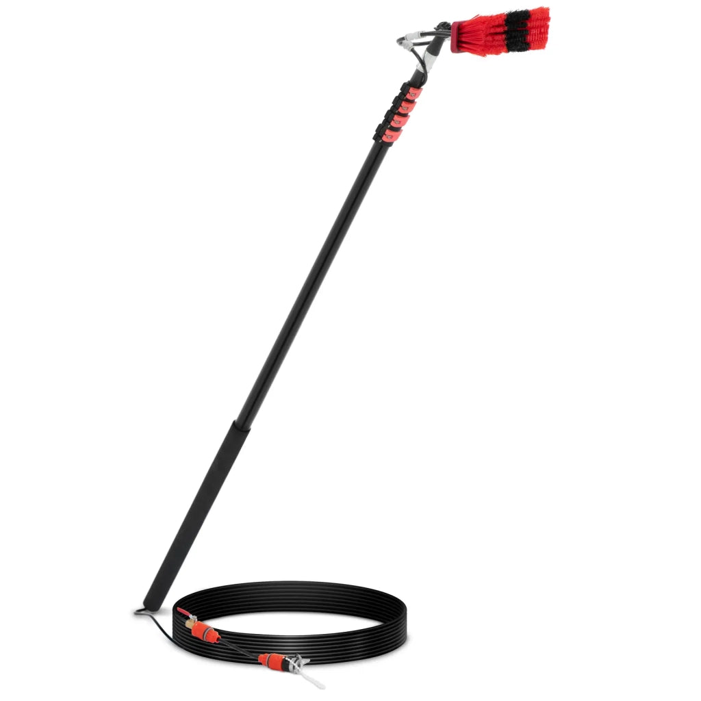 Lavavetri telescopico 175 a 720 cm spazzola 35 cm alluminio pu pp nylon schiuma nero rosso 14_0009230
