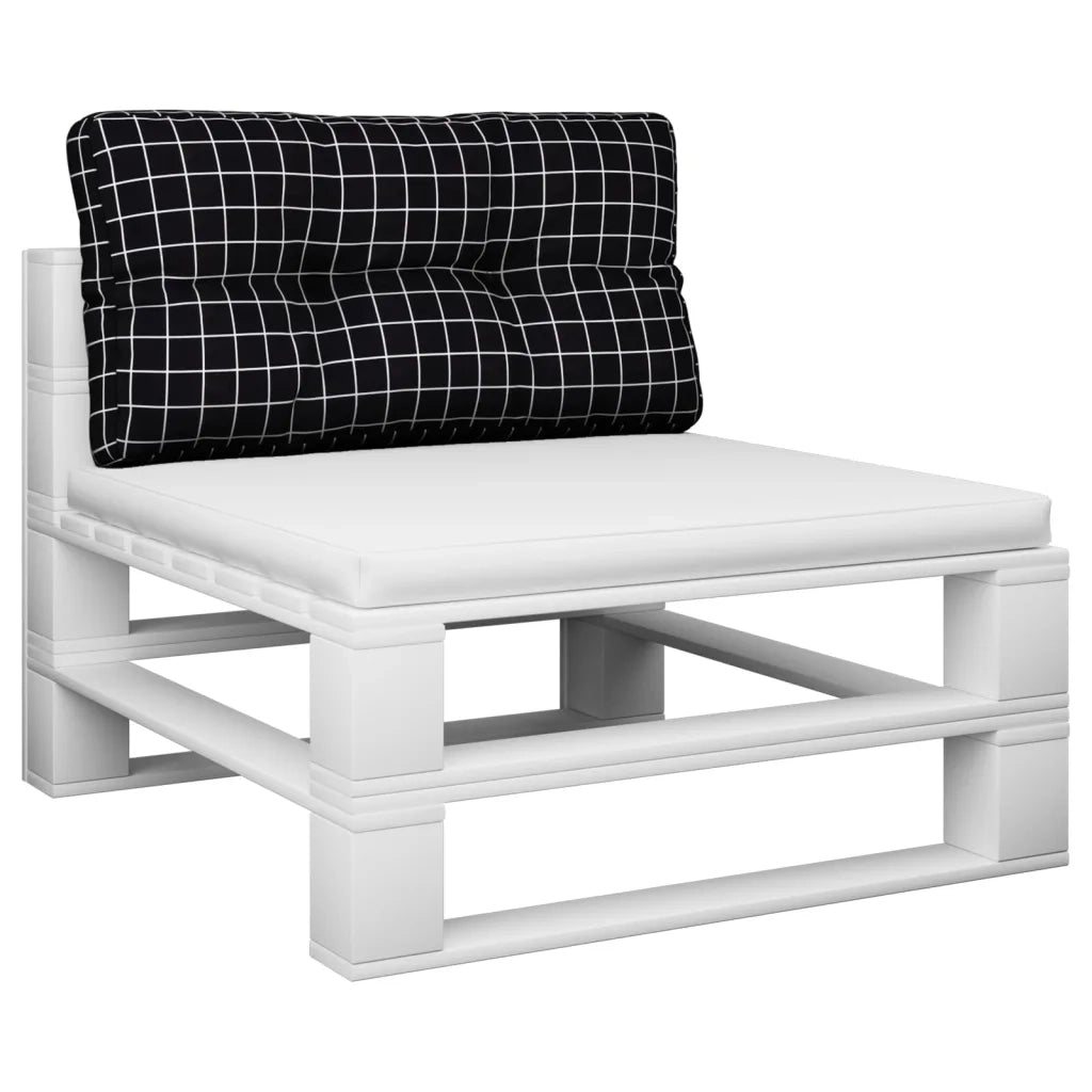 Cuscino per Pallet Motivo a Quadri Nero 80x40x12 cm in Tessuto 360617
