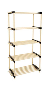 SCAFFALE IN LEGNO MODULARE CON 5 RIPIANI 56X28X117 CM COLORE NATURALE