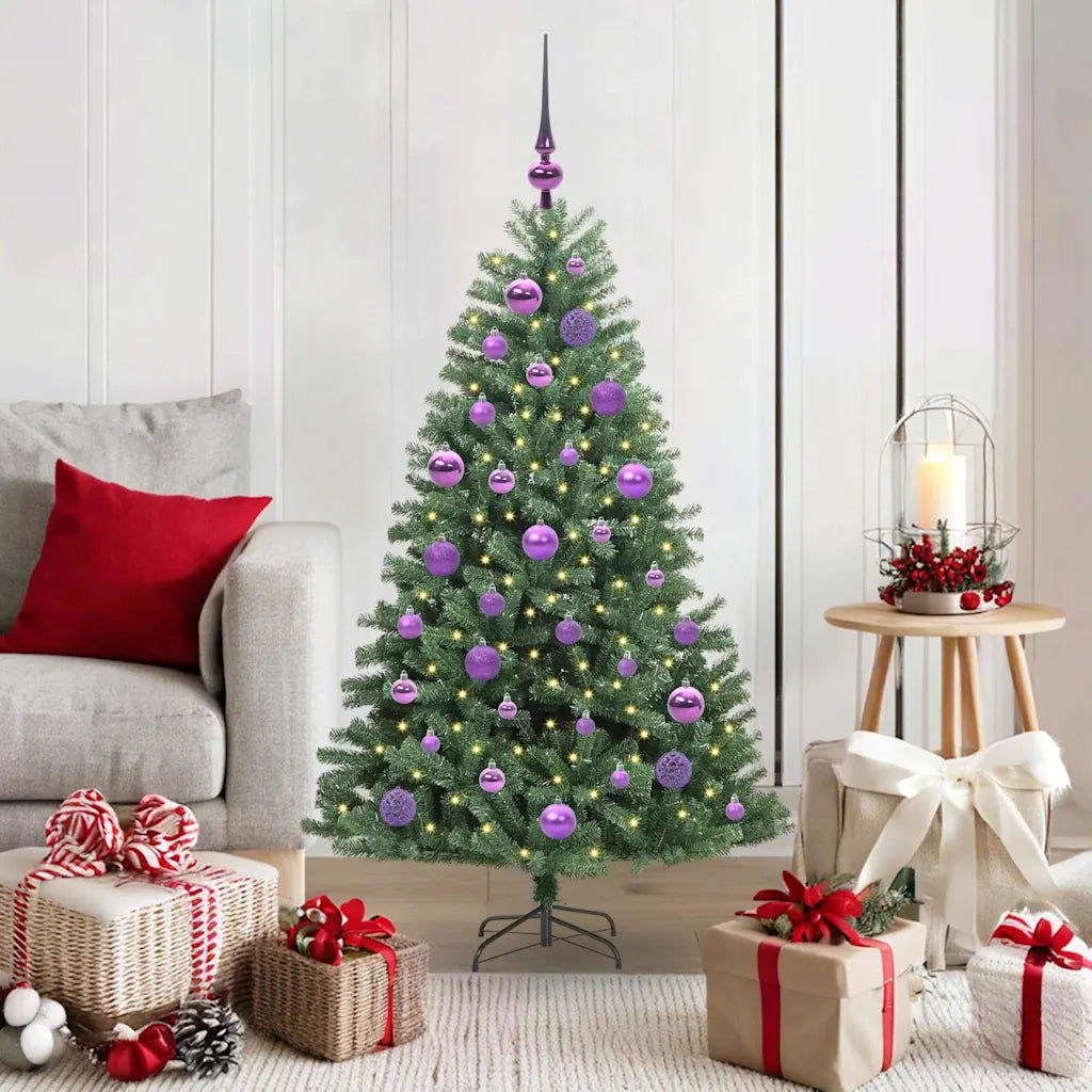 Albero di Natale Artificiale con Rami Pieghevoli Verde 120 cm