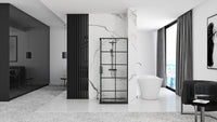 Cabina Doccia Rea Concept Black 80x80 con piatto doccia Savoy black