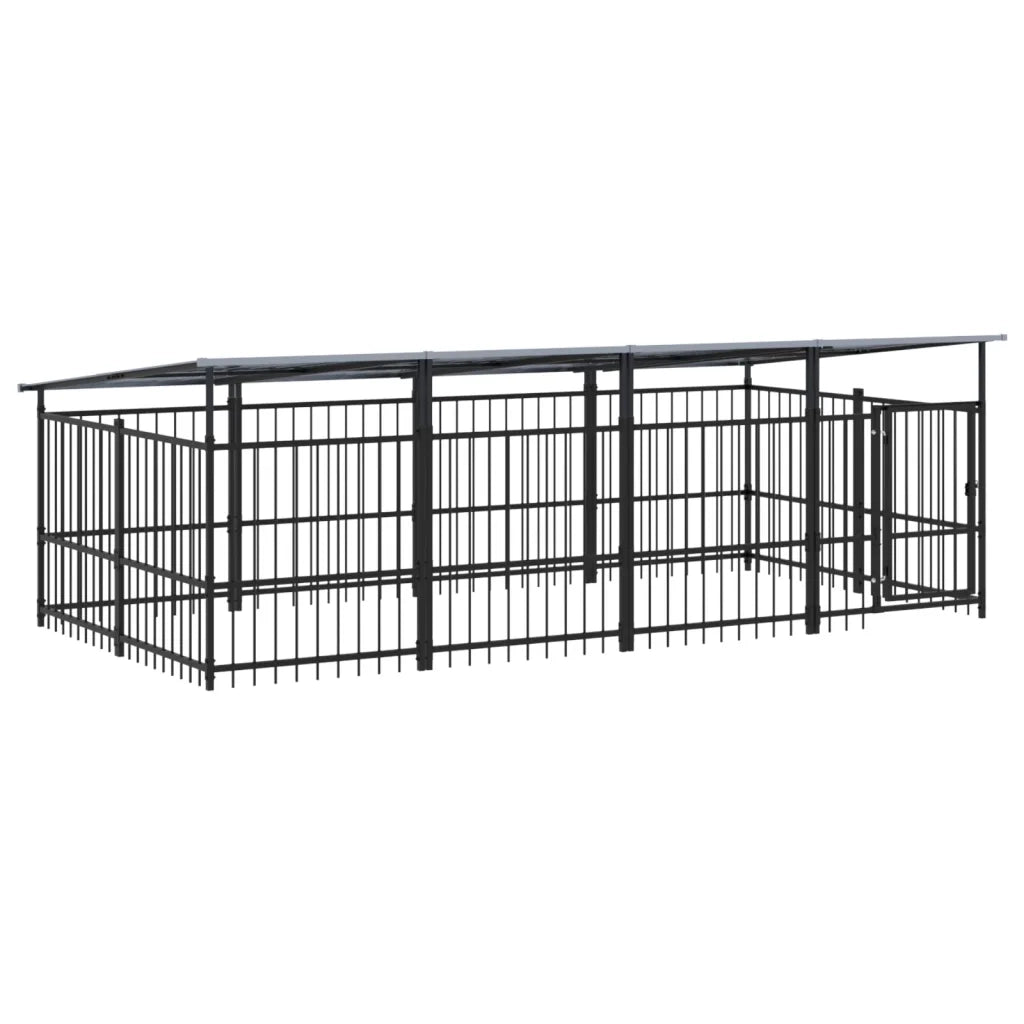Gabbia per Cani da Esterno con Tetto in Acciaio 7,51 mÂ² cod mxl 44263