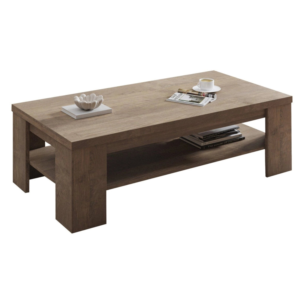 Carlazzo, Tavolino da Salotto un Vano, 130x67x41h cm Marrone Noce