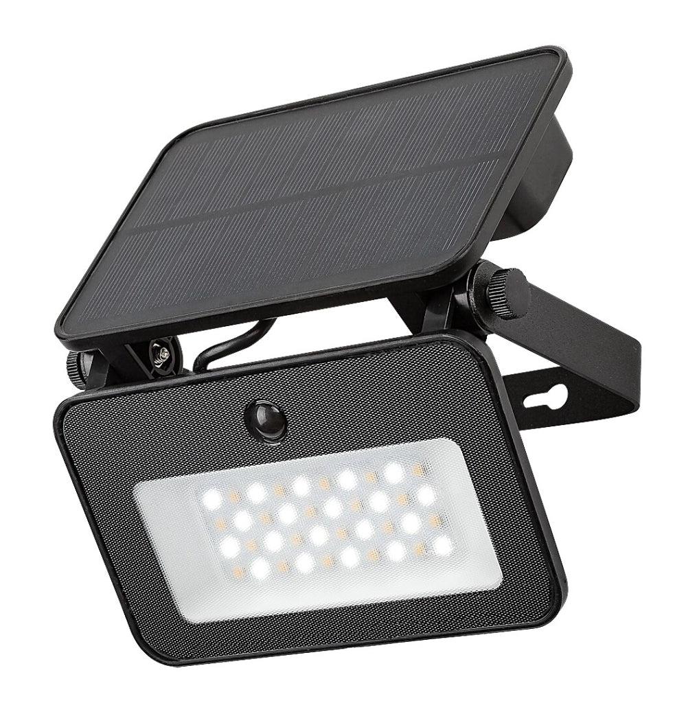 Faretto solare LED 6W PIR CCT IP65 nero Tarcal Rabalux