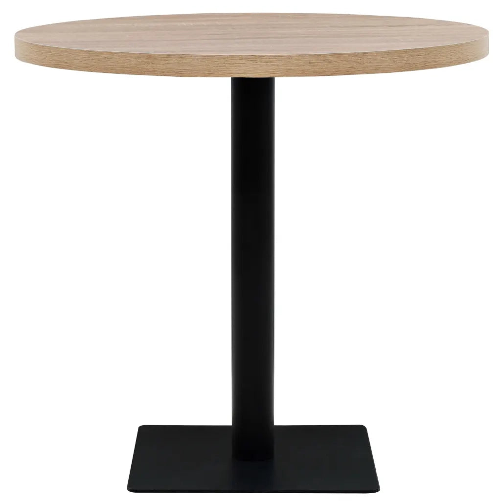 Tavolo Bistrot in MDF e Acciaio Rotondo 80x75 cm Colore Rovere 245613