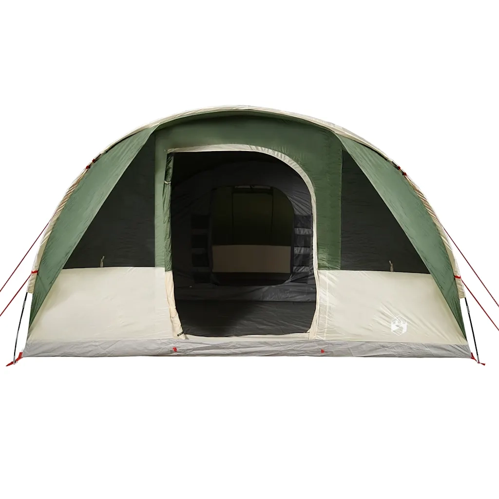 Tenda Familiare a Tunnel per 7 Persone-Tenda da campeggio Verde Impermeabile
