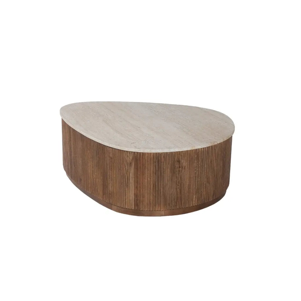 Tavolino basso in legno massiccio collezione DELHI 100cm - Stile etnico e design