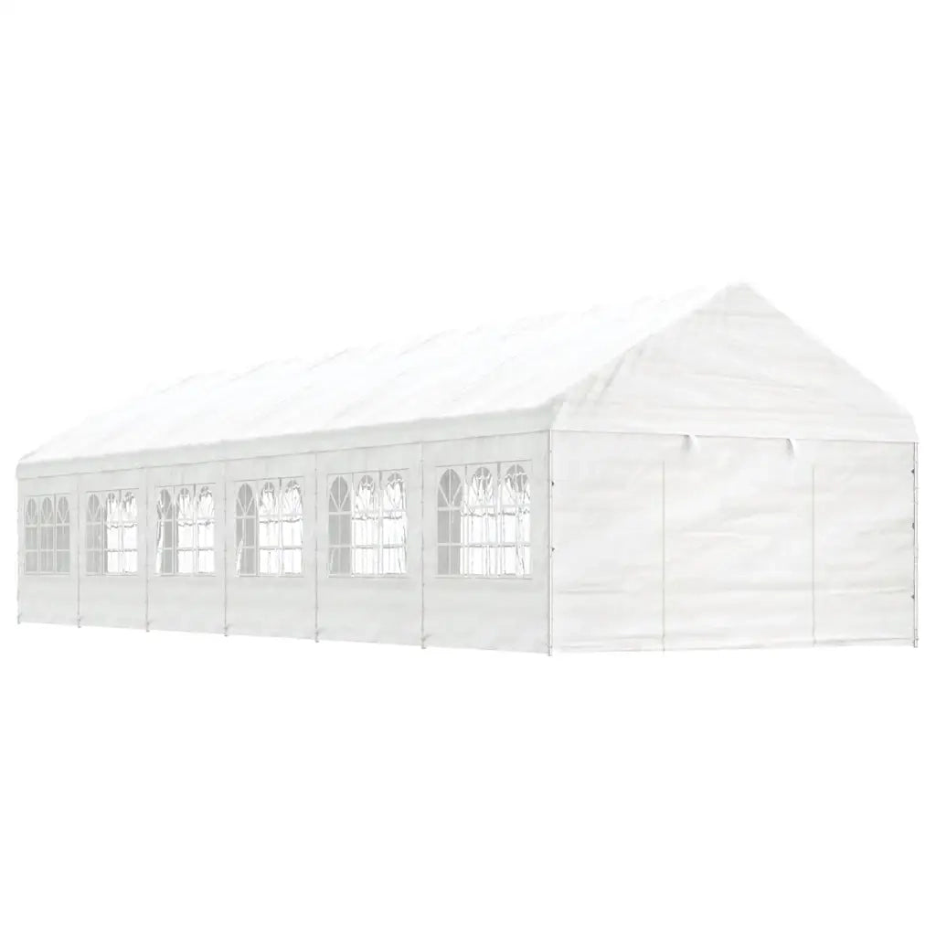Gazebo con Tetto Bianco 13,38x4,08x3,22 m in Polietilenecod mxl 100354