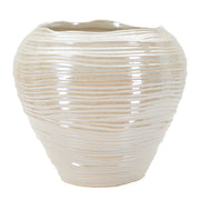 Vaso Decorativo VKH841, Bianco, Ceramica, 27x27x24 cm
