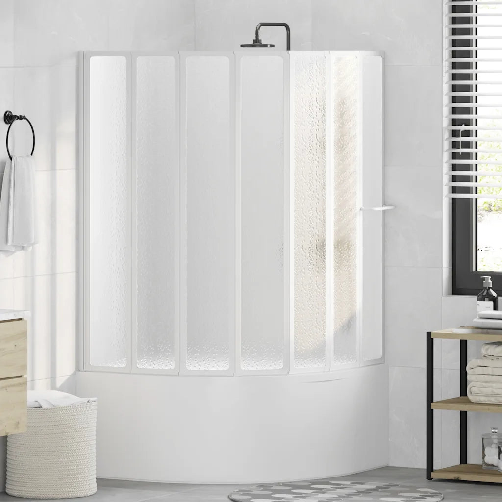 7 Pannelli pieghevoli con porta-asciugamano 140 x 168 cm doccia bagno 140786