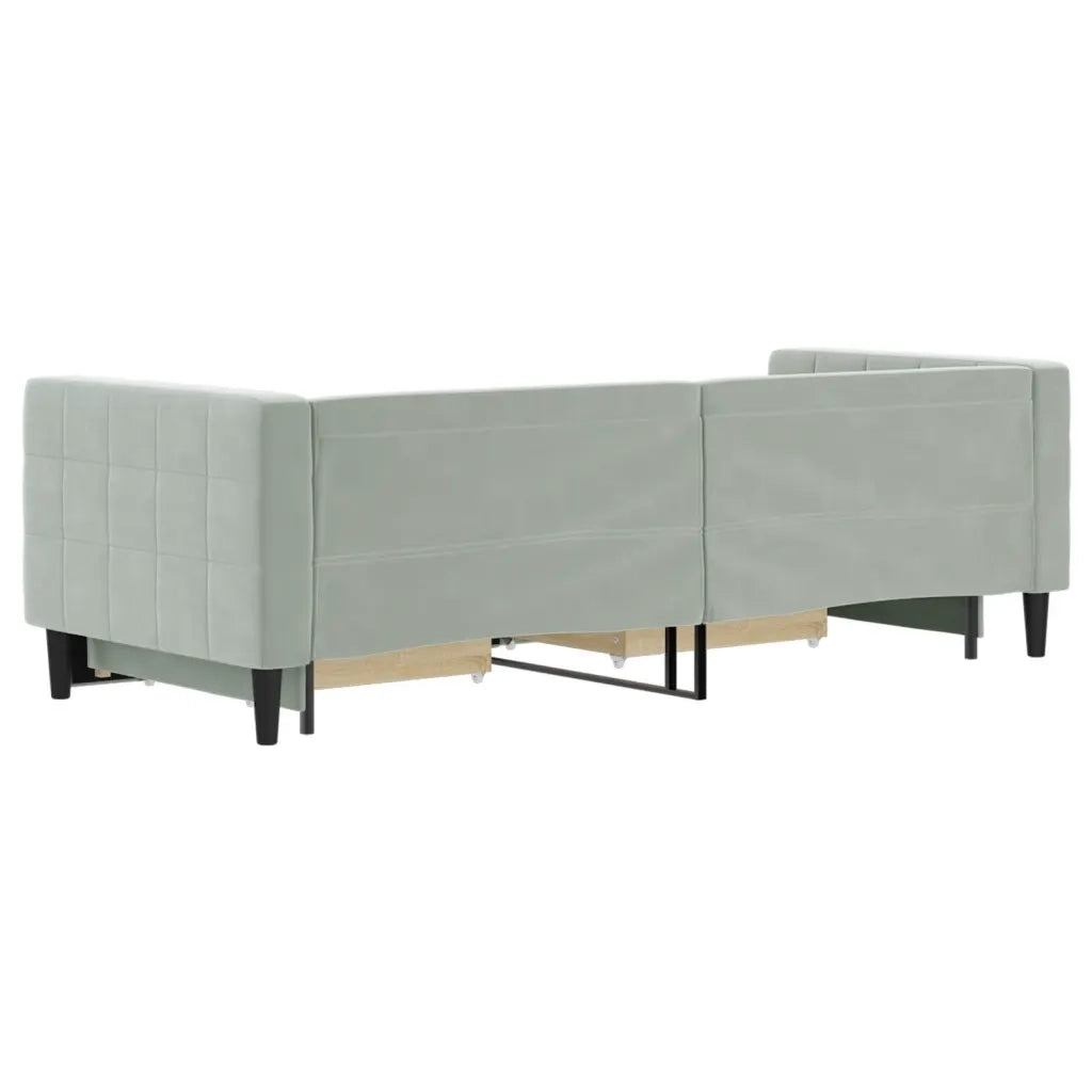 Divano Letto Estraibile Cassetti-Sofa Letto-Daybed Grigio Chiaro 80x200cm Velluto 806871