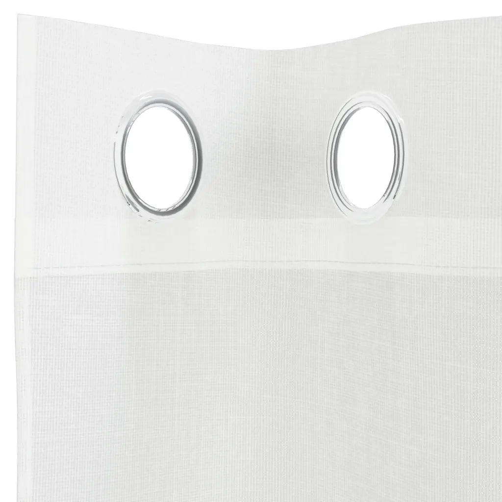 vidaXL Tende in Voile con Occhielli 2 pz Bianco