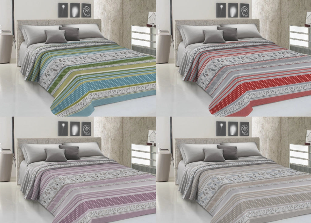 Copriletto Piquet Primavera Estate 100% Cotone Disegno Bau Bau - Singolo - Beige