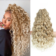 Estensioni capelline a ghiglietto 14 pollici - Trecce sintetiche - Capelli boho - Boccoli - Capelli ondulati - Leggeri - Per donne - Estensioni capelline