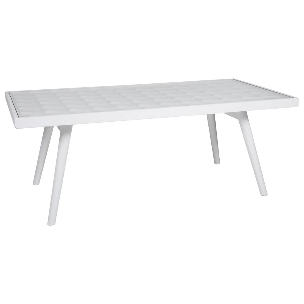 Tavolino in legno laccato bianco 125x65x48h
