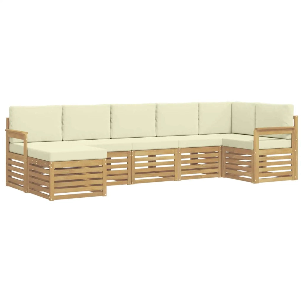 Set di divani da esterno 7 pcs Bianco e Crema 3392180